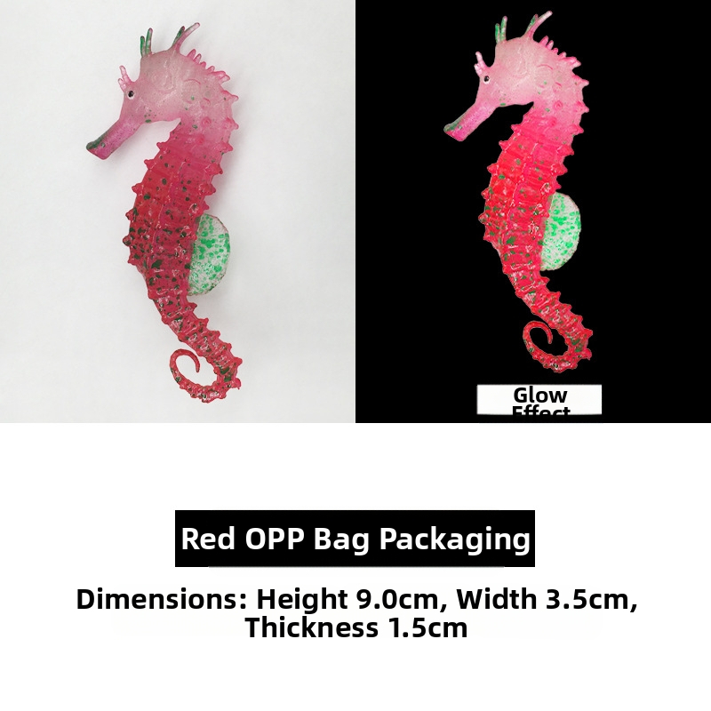 Nauji žuvų bako kraštovaizdžio dekoracijos, šviečiantys dirbtiniai jūrų arkliukų kraštovaizdžio akvariumo dirbtiniai fluorescenciniai silikoniniai jūrų arkliukai, didmeninė prekyba