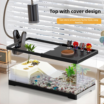 Vėžlių dėžė su džiovinimo stalu, dydis: Braziliško vėžlio „Aquiland“ buitinis plastikinis vėžlių bakelis, specialus ekologiškas bakelis vėžliams auginti.