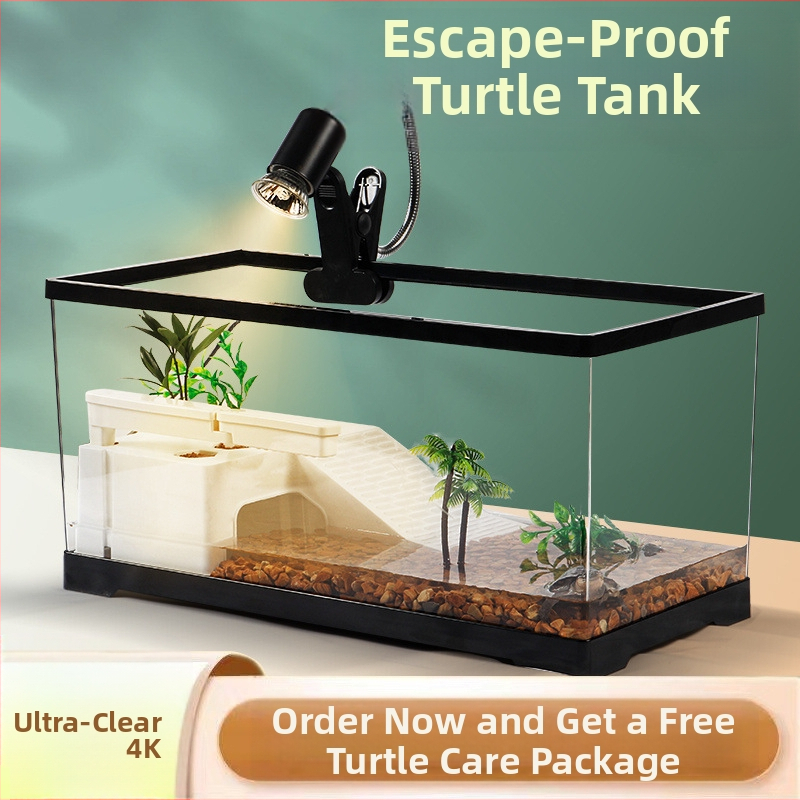 Кутия за костенурки с маса за сушене, размер на бразилска костенурка, пластмасов резервоар за костенурки Aquiland, специален екологичен резервоар за отглеждане на костенурки.