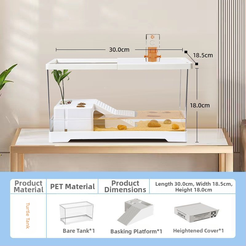 Vėžlių dėžė su džiovinimo stalu, dydis: Braziliško vėžlio „Aquiland“ buitinis plastikinis vėžlių bakelis, specialus ekologiškas bakelis vėžliams auginti.