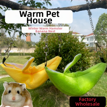 Mažas žiurkėno banano formos medvilninis lizdas, šiltas pakabinamas hamakas-pakabinamas lizdas žiemai, mėnulio formos valties formos pakabinama sūpynės lova