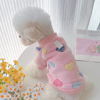 Есенно-зимни топли фланелени пуловери за домашни любимци, подходящи за кожата, пуловер за кученца, отколкото дрехи за мечки и плюшени котки с два крака