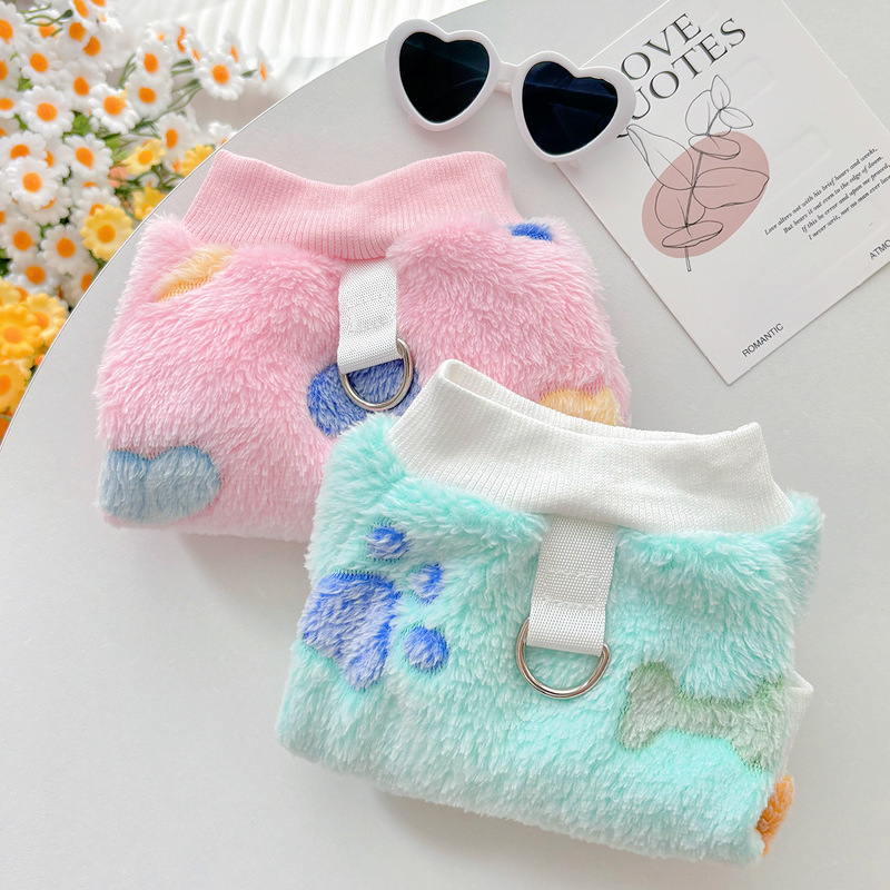 Есенно-зимни топли фланелени пуловери за домашни любимци, подходящи за кожата, пуловер за кученца, отколкото дрехи за мечки и плюшени котки с два крака