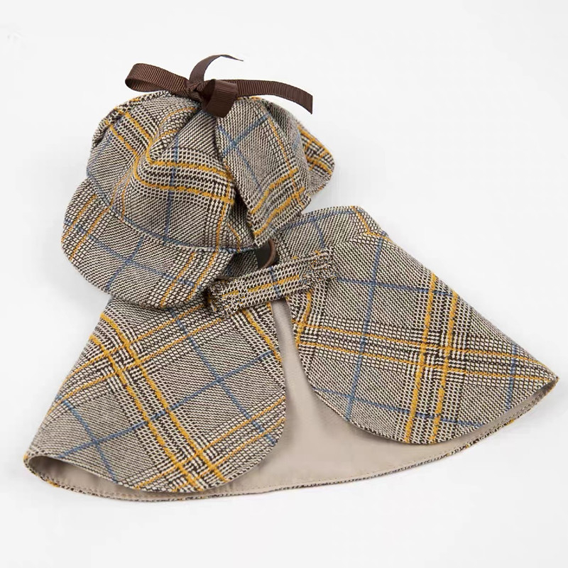 Ljetna odjeća bez rukava Sherlocka Holmesa Detektivski šešir, ogrtač, kućni ljubimac Mačka Štene Štene Prodaja Slatki plišani medvjedić