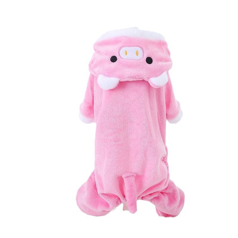 Koerariided sügiseks ja talveks fliisvoodriga soojad korallfliisist põrsaste transformatsiooniriided kassi riided väikese koera lemmiklooma riided