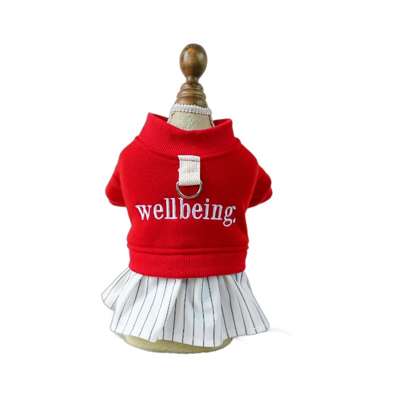 Точкови трансгранични експлозии домашни любимци кученца котки дрехи източник фабрика ежедневни букви шиене пола поколение коса