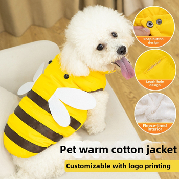 Piiriülesed koerariided, sügis- ja talvepuuvillast riided, rinna- ja seljaosaga integreeritud vestid, vestid, väikestele koertele, Corgi mesilase lemmikloomariided