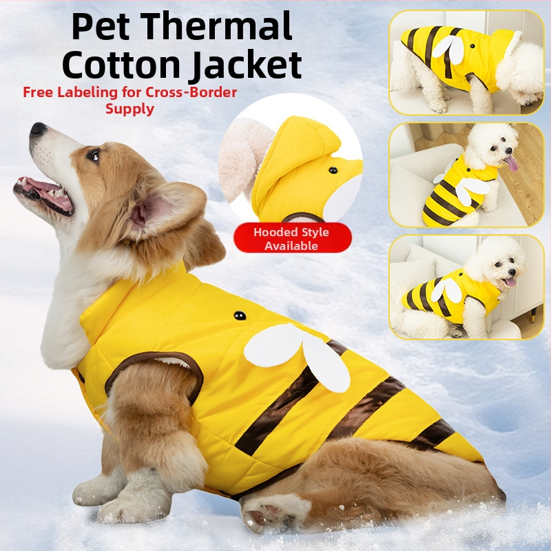 Piiriülesed koerariided, sügis- ja talvepuuvillast riided, rinna- ja seljaosaga integreeritud vestid, vestid, väikestele koertele, Corgi mesilase lemmikloomariided