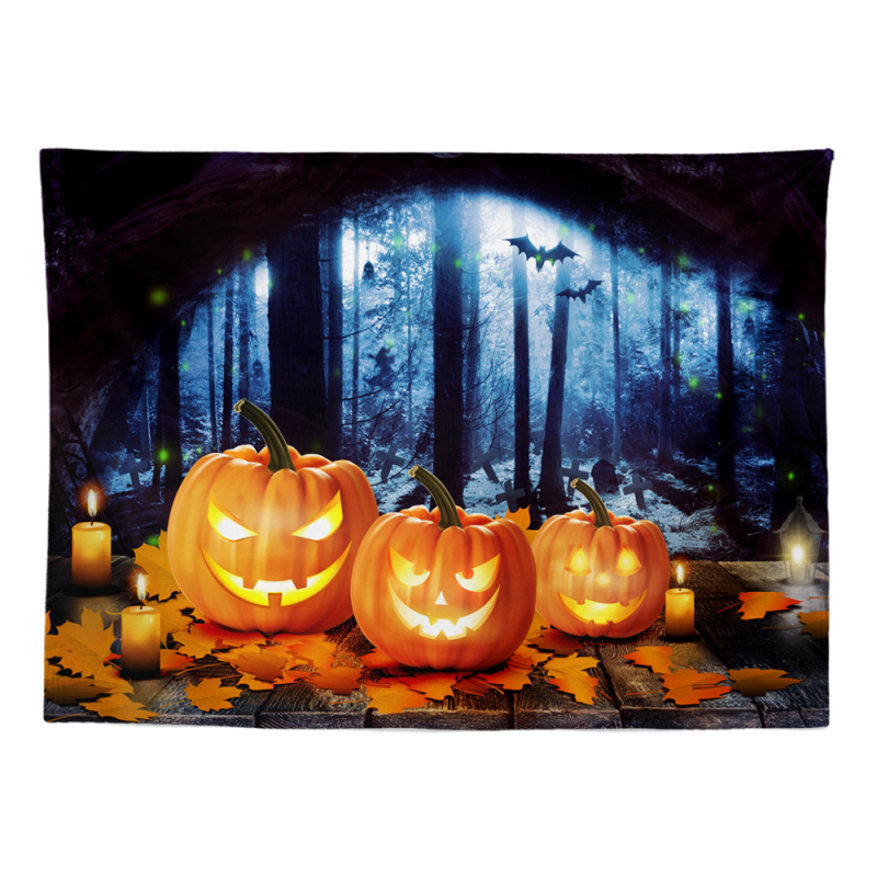 Tarpvalstybinis Helovino moliūgas „Niūrios pjaunamosios“ serijos gobeleno fonas, audinys, sienų tapyba, gobelenas, pakabinamas audinys, paveikslas, paplūdimio rankšluostis, staltiesė, iliustracija