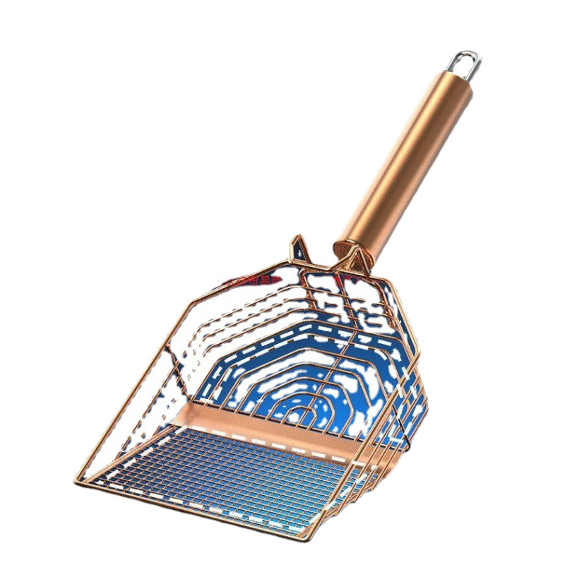 Metalinis kačių smėlio kastuvas didelėms katėms, „Daquan“ mažų skylučių štampai, ne nerūdijančio plieno rutino vištienos kastuvas