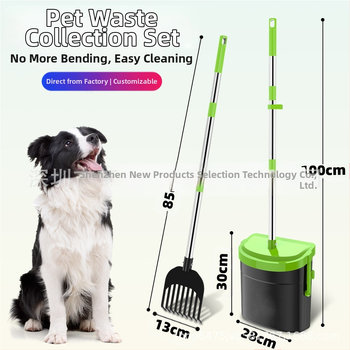 Уред за събиране на домашни екскременти, кофа за екскременти, лопатка, комплект гребла, уред за събиране на кучешки екскременти, удобен уред за разходка на куче, уред за събиране на екскременти