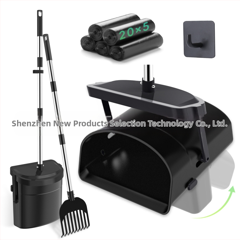 Уред за събиране на домашни екскременти, кофа за екскременти, лопатка, комплект гребла, уред за събиране на кучешки екскременти, удобен уред за разходка на куче, уред за събиране на екскременти