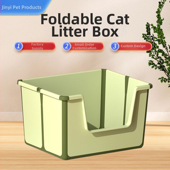 Сгъваема отворена котешка тоалетна с горен слой против пръски, лесна за почистване сгъваема котешка тоалетна с голям обем