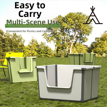 Πτυσσόμενη ανοιχτή τουαλέτα για γάτες, λεκάνη άμμου γάτας με αντιπυέλωμα, εύκολη στον καθαρισμό, πτυσσόμενη λεκάνη άμμου γάτας μεγάλου χώρου