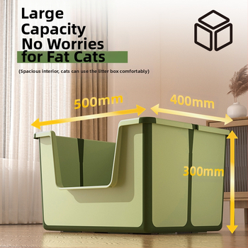 Πτυσσόμενη ανοιχτή τουαλέτα για γάτες, λεκάνη άμμου γάτας με αντιπυέλωμα, εύκολη στον καθαρισμό, πτυσσόμενη λεκάνη άμμου γάτας μεγάλου χώρου
