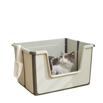 Πτυσσόμενη ανοιχτή τουαλέτα για γάτες, λεκάνη άμμου γάτας με αντιπυέλωμα, εύκολη στον καθαρισμό, πτυσσόμενη λεκάνη άμμου γάτας μεγάλου χώρου