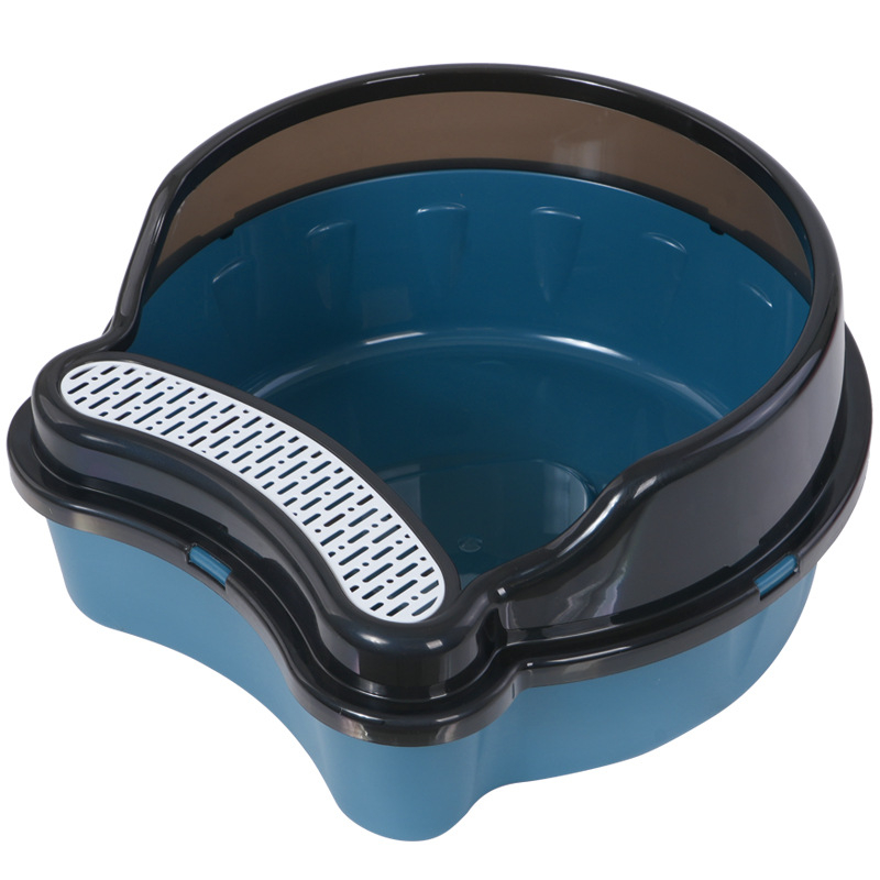 Toaletă pentru pisici mari, semi-închisă, anti-stropire, gard înalt, litiera pentru pisici, toaletă pentru pisici, detașabilă și lavabilă, litiera pentru pisici