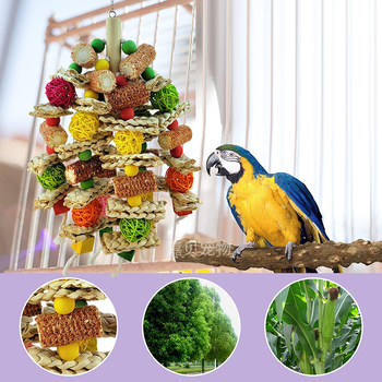 Παιχνίδι παπαγάλου Takraw με καρδιά καλαμποκιού, μπάλα, προμήθειες πουλιών, ξύλινα παιχνίδια πουλιών, χονδρική, διασυνοριακά, Amazon