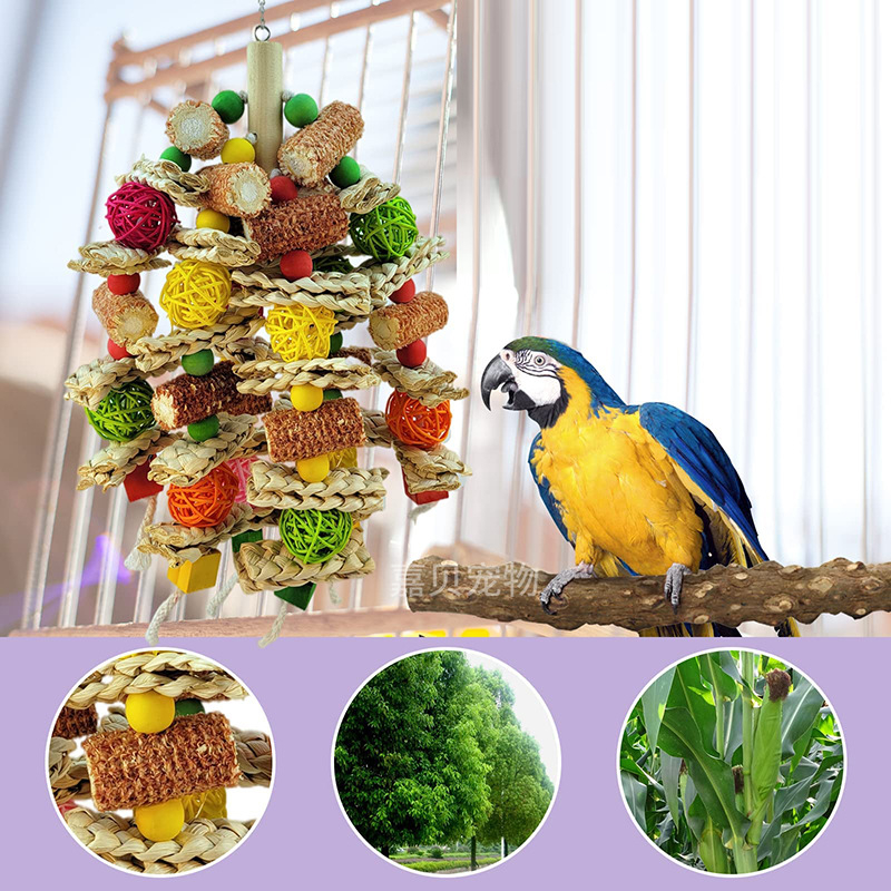 Kukuruzno srce Takraw lopta za papige igračka za ptice pribor za žvakanje kutnjaka drveni veleprodajni proizvodi za ptice prekogranični Amazon