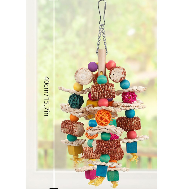 Kukuruzno srce Takraw lopta za papige igračka za ptice pribor za žvakanje kutnjaka drveni veleprodajni proizvodi za ptice prekogranični Amazon