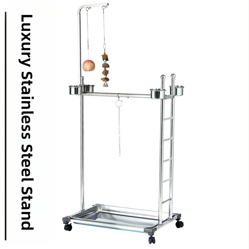 Suport pentru papagal gri, mediu și mare, din oțel inoxidabil, pentru păsări, colivie de podea, mare, floarea-soarelui, King Kong, negru, Phoenix, suport mic pentru soare