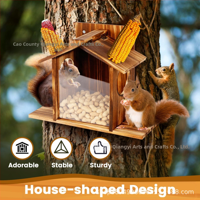 Fa mókusetető, kültéri függő mókusadagoló, egyszerű kültéri fa mókus étkezőasztal