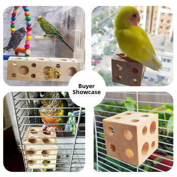 Εργοστάσιο σε απόθεμα βάση παπαγάλου για κατοικίδια, ξύλινη λείανση πουλιών, εργαλείο με νύχια, ανθεκτικό στο δάγκωμα, ενσωματωμένο κύβο πουλιών, τροφοδότης πουλιών