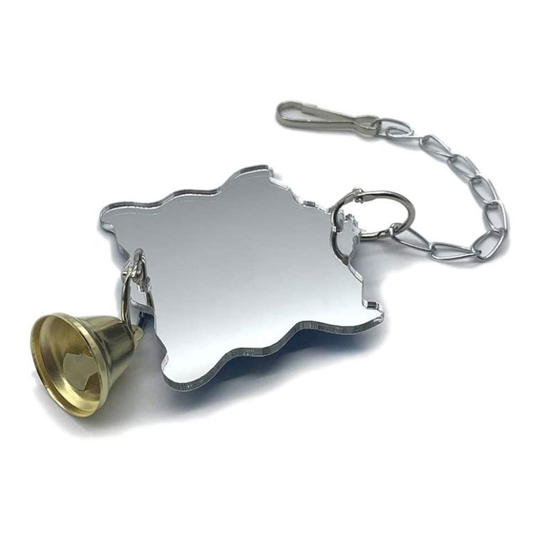 Огледало за птици от акрил, висяща верига, образователни аксесоари за клетка за птици, доставки за птици, трансгранични специални играчки за ухапване от папагал