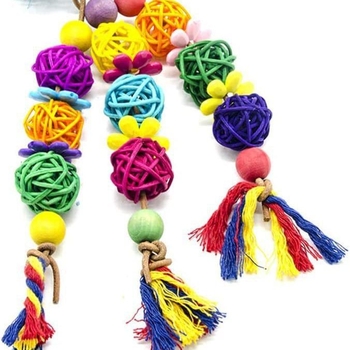 Παιχνίδι για δάγκωμα παπαγάλου, αξεσουάρ κλουβιού πουλιών, είδη πουλιών, σκεύη, μπάλα από μπαμπού, πεντάκτινο αστέρι, ξύλινο παιχνίδι πουλιών