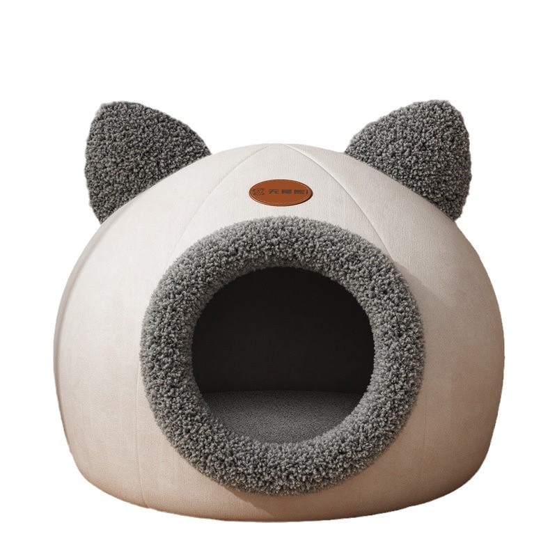 Zárt macskaház macskafészek téli meleg macskavilla kennel Pomei kiskutya kisállat fészek alvószőnyeg macskaágy