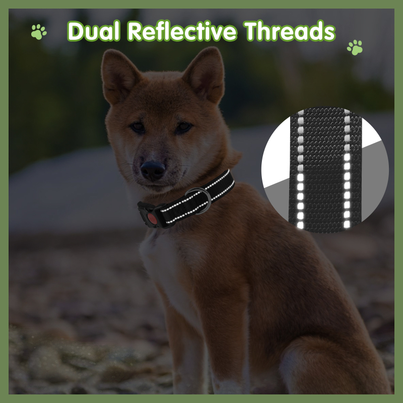 Amazon Novi podesivi reflektirajući prsten za vrat za pse protiv bijega, materijal za ronjenje za male i srednje pse, ogrlica za kućne ljubimce, veleprodaja