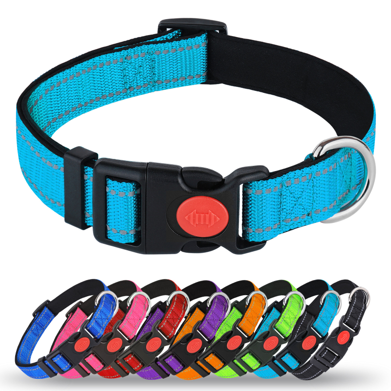 Amazon Novi podesivi reflektirajući prsten za vrat za pse protiv bijega, materijal za ronjenje za male i srednje pse, ogrlica za kućne ljubimce, veleprodaja