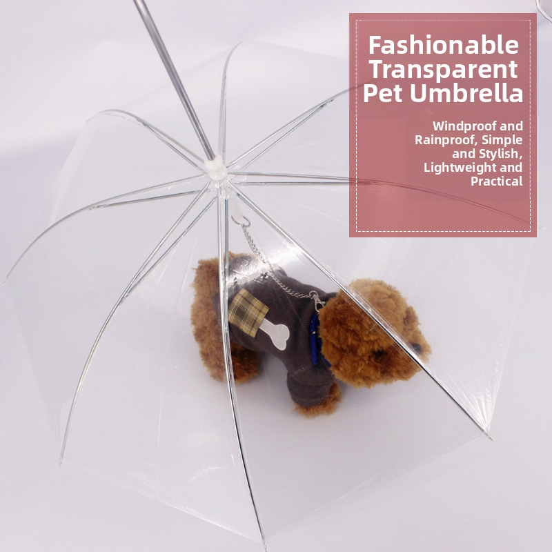 Novi proizvod Brza narudžba Psi male veličine s lancem za vuču za pse Kišobran za šetanje pasa Kišobran za kućne ljubimce Kabanica za pse Pončo