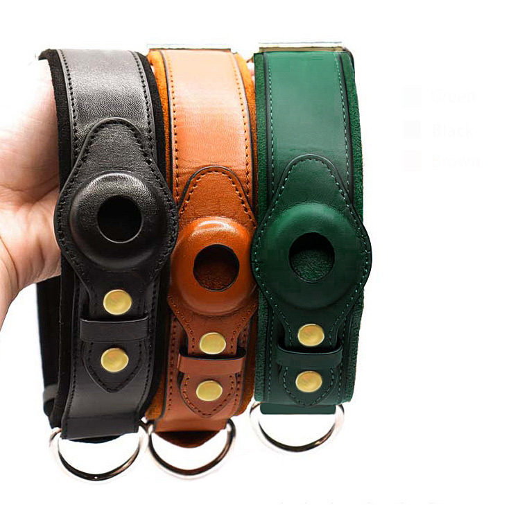 Nova ogrlica za mačke od prave kože Amazon Airtag za praćenje pozicioniranja kućnih ljubimaca, gornji sloj kravlje kože, ogrlica za pse