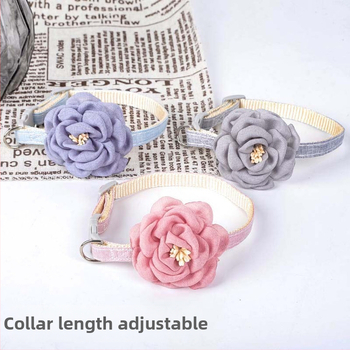 Κολάρο κατοικίδιων ζώων Z σε απόθεμα χονδρικής Pipitao Τεχνητό κολάρο γάτας με καμέλια, μενταγιόν γάτας, αξεσουάρ για κατοικίδια, καθαρό χρώμα, γάτα