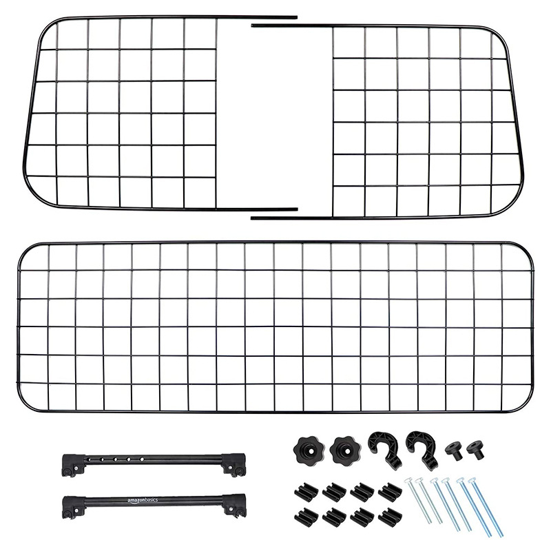 Amazon populārā automašīnu priekšējās un aizmugurējās rindas mājdzīvnieku izolācijas tīkls Automašīnu aizsardzības izolācijas žogs Suņu automašīnas barjera