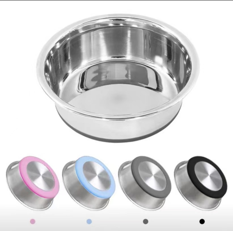 Удебелена купа за кучета от неръждаема стомана, противообръщаща се, неплъзгаща се, устойчива на падане, прибори за хранене на кучета, голяма, средна и малка поилка, купа за храна за котки, купа за котки