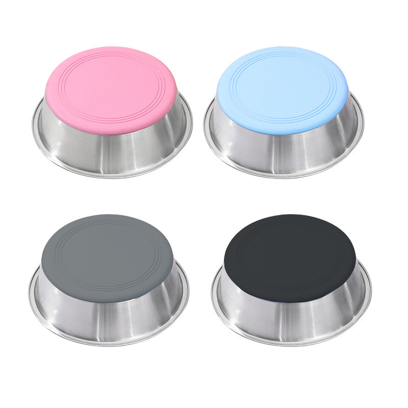 Удебелена купа за кучета от неръждаема стомана, противообръщаща се, неплъзгаща се, устойчива на падане, прибори за хранене на кучета, голяма, средна и малка поилка, купа за храна за котки, купа за котки