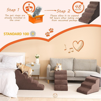 Σκάλες για σκύλους Καμπύλη σκάλα αναρρίχησης για κατοικίδια για οικιακή χρήση, κατάλληλη για μικρά και μεσαία σκυλιά, σκαλοπάτια καναπέ και κρεβατιού, πτυσσόμενο χαλάκι αναρρίχησης