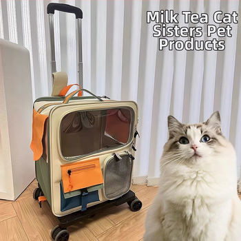 Τσάντα γάτας μεγάλης χωρητικότητας φορητή θήκη καροτσιού κατοικίδιων ζώων διαφανής κάψουλα χώρου αναπνεύσιμη φορητή τσάντα πλάτης σκύλου αποσκευές