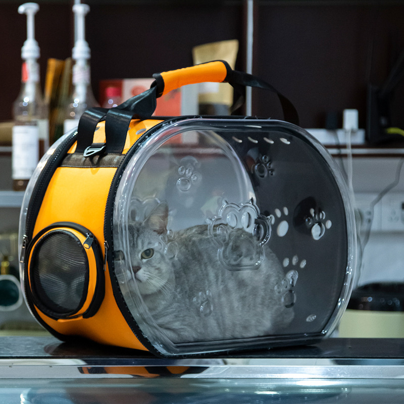 Geantă pentru pisici, geantă de ieșire portabilă, depozit de aviație, geantă de mână transparentă cu capsulă, geantă de mare capacitate pentru animale de companie, geantă de mână pliabilă
