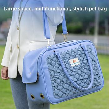 Νέα τσάντα ώμου για κατοικίδια, φορητή τσάντα διασταύρωσης, αναπνεύσιμη, μεγάλης χωρητικότητας, πτυσσόμενη φορητή τσάντα για σκύλους, τσάντα μικροφώνου για γάτες