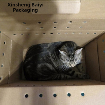 Lemmikloomade transpordikarp, eriti kõva kraftpaber, lainepapist loomade elusloomade transpordikarp, karppakend, hulgimüügiks valmis laos