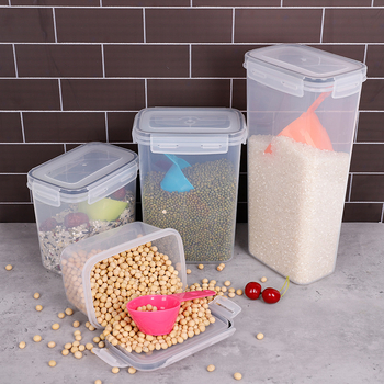 Πυκνωμένη σφραγισμένη δεξαμενή PP μεγάλης χωρητικότητας δημητριακών τροφίμων, ανθεκτικό στην υγρασία κουτί, διαφανής κάδος αποθήκευσης