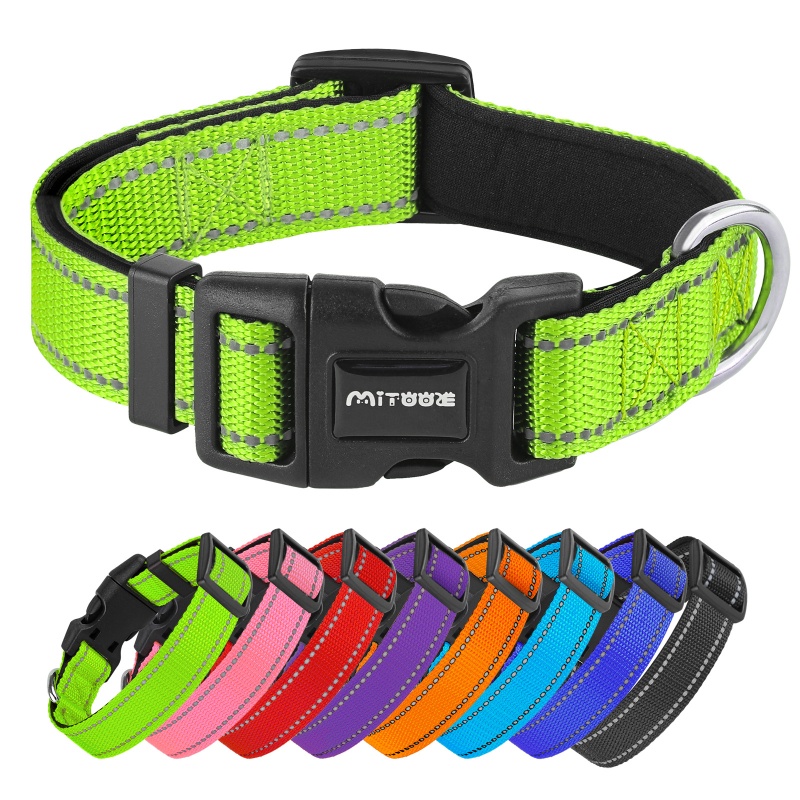 Prekogranična vruća najlonska reflektirajuća podesiva podstavljena ogrlica za pse u boji srednje i velike ogrlice za kućne ljubimce