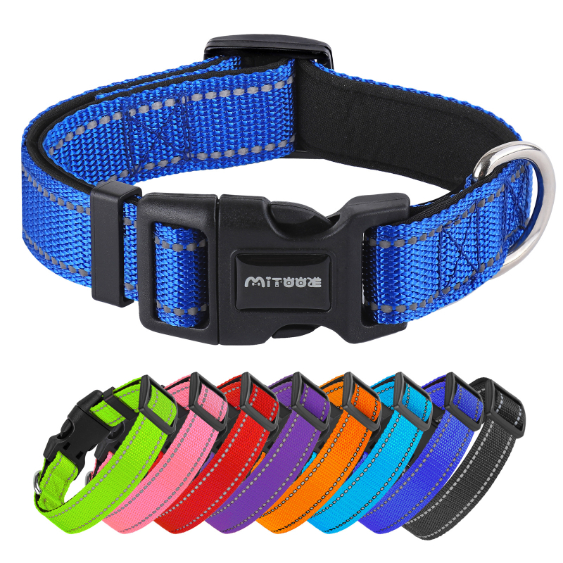 Prekogranična vruća najlonska reflektirajuća podesiva podstavljena ogrlica za pse u boji srednje i velike ogrlice za kućne ljubimce