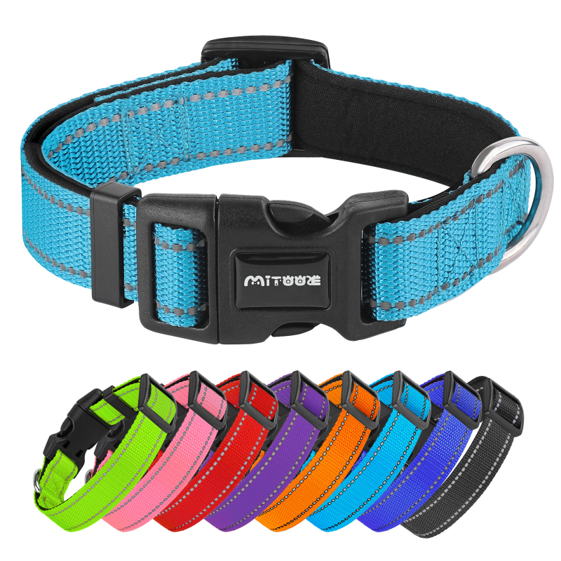 Prekogranična vruća najlonska reflektirajuća podesiva podstavljena ogrlica za pse u boji srednje i velike ogrlice za kućne ljubimce
