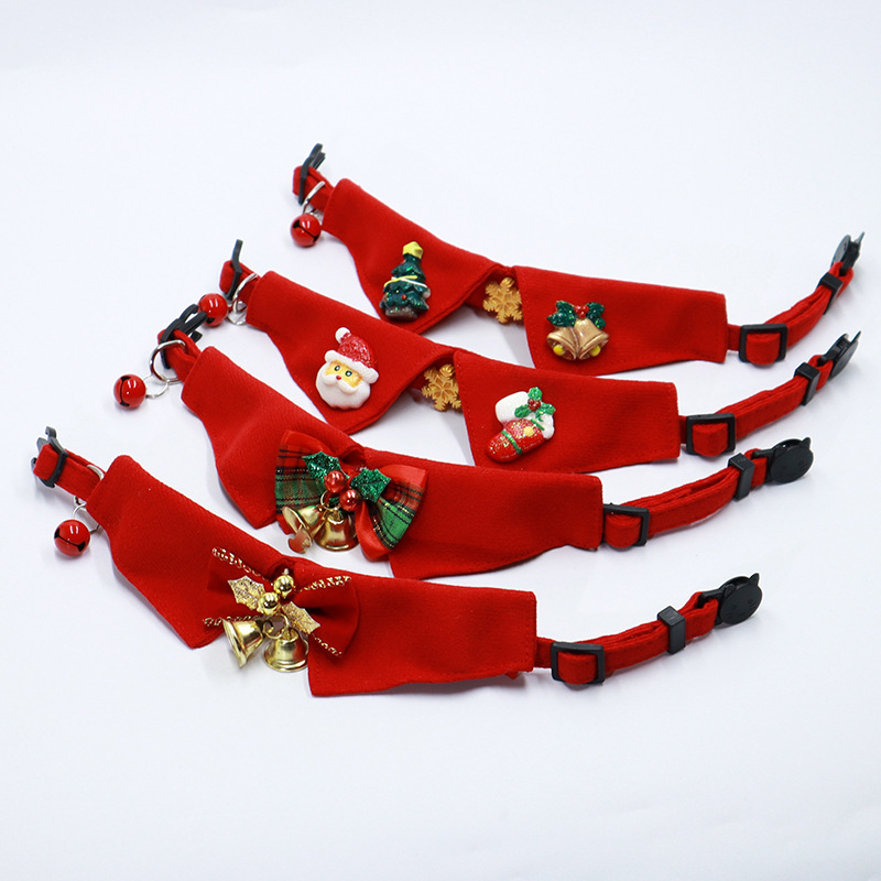 Prekogranični novi pribor za kućne ljubimce Crvena košulja Ovratnik za mačke Božićni ručnik Lažna ovratnica Podbradnik