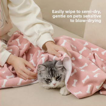Πετσέτα μπάνιου για κατοικίδια μεγάλης κλίμακας, απορροφητική πετσέτα για γάτες και σκύλους, μαλακή βελούδινη πετσέτα μπάνιου από κοραλί, χονδρική πώληση