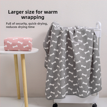 Πετσέτα μπάνιου για κατοικίδια μεγάλης κλίμακας, απορροφητική πετσέτα για γάτες και σκύλους, μαλακή βελούδινη πετσέτα μπάνιου από κοραλί, χονδρική πώληση